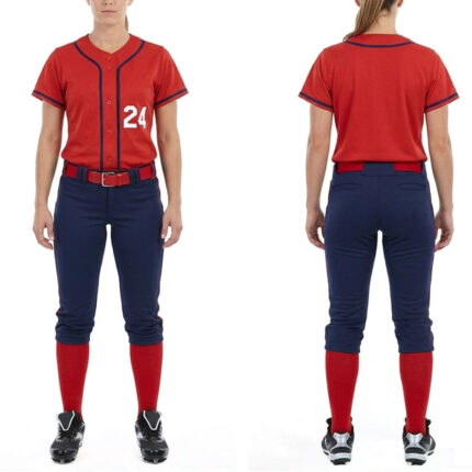 Classic Design Women Softball Uniform Breathable Polyester Comfortable Stretch Fabric Durable Jersey and Pants for Team Sports