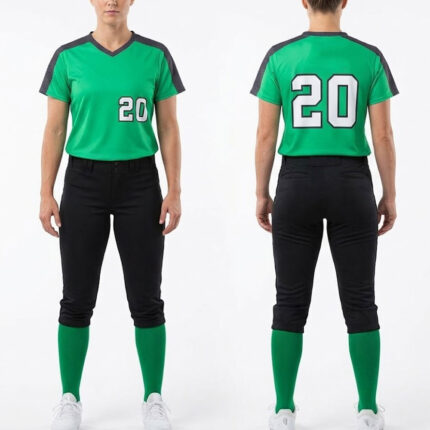 Stylish Women's Softball Uniform Set Polyester Breathable Quick-Dry Fabric Lightweight Jersey Pants for Training